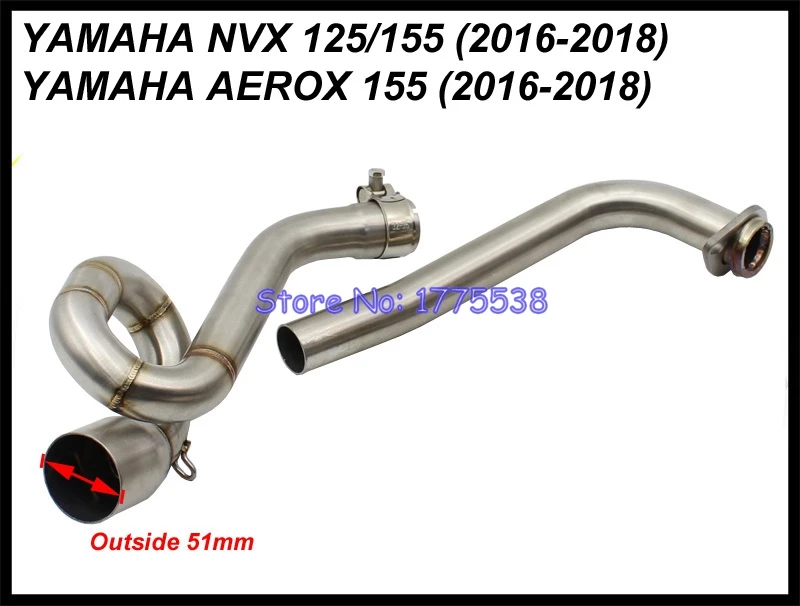Для Yamaha NVX125 NVX155 AEROX155- мотоцикл глушитель системы подключения трубы дБ Killer углеродного волокна промежуточная труба системы выпуска для NVX125 NVX155 AEROX155