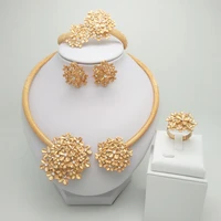 kingdom ma nigerian wedding bridal african gold color jewelry set dubai necklace bracelet earrings ring sets