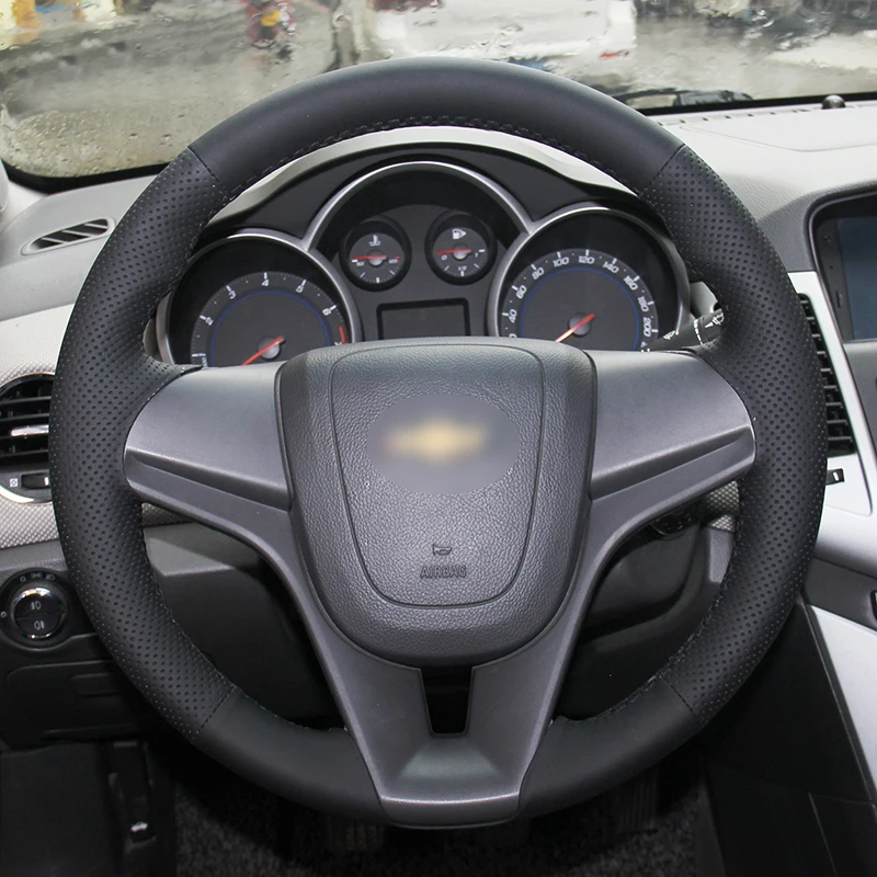 Чехол на руль BANNIS из черной искусственной кожи для Chevrolet Cruze Aveo|steering wheel cover|wheel