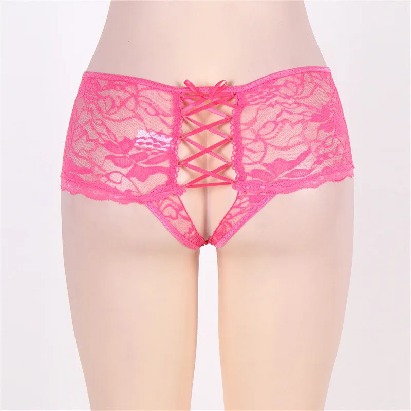 Rose Red Panties Женские трусики, Размеры s 5XL 6XL, нижнее белье больших размеров, женское нижнее белье с вырезами, женские трусики на шнуровке сзади, сексуальные трусики - Цвет: Rose Red Panties
