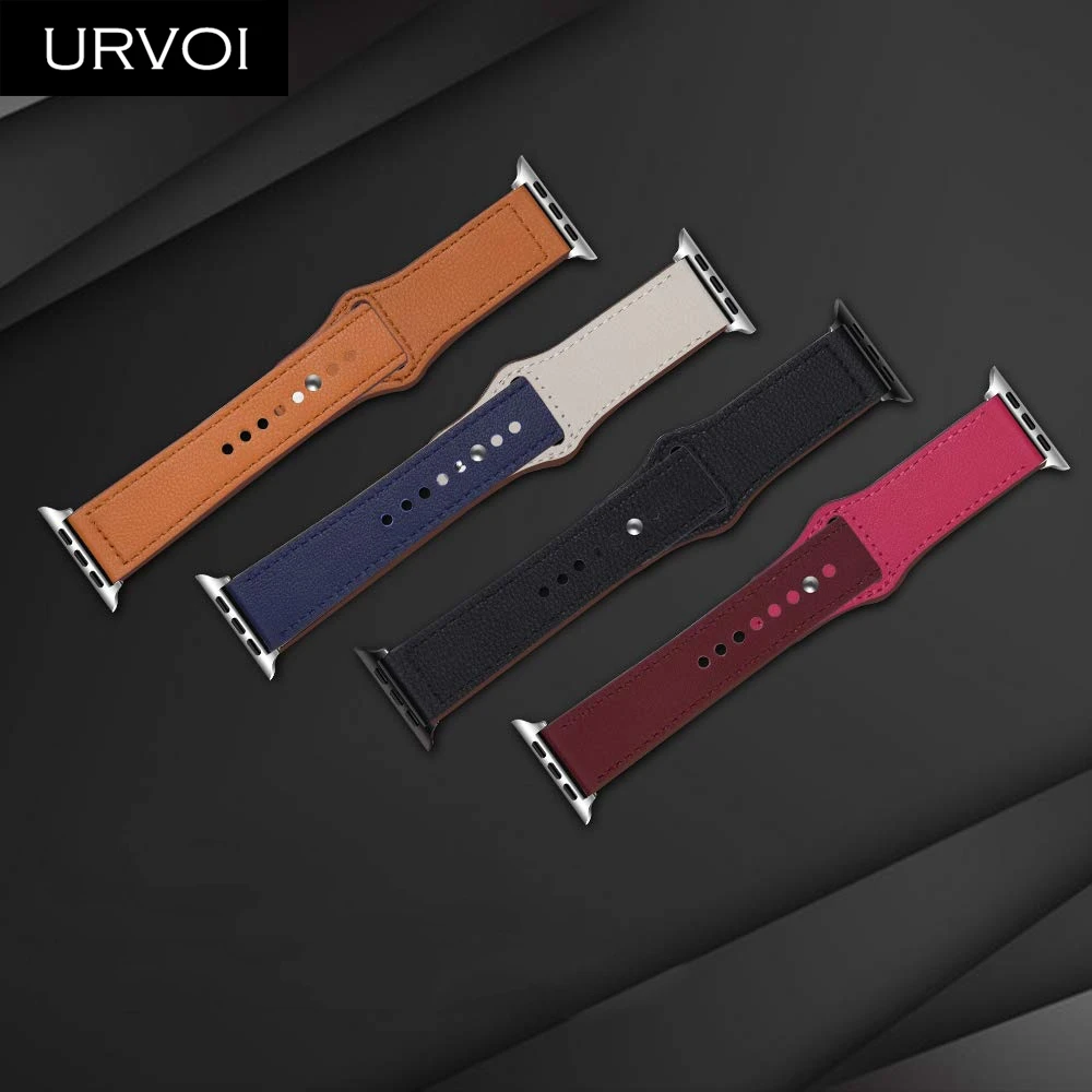 Ремешок URVOI для apple watch series 54 3 2 1 из натуральной кожи Swift iWatch с застежкой на запястье