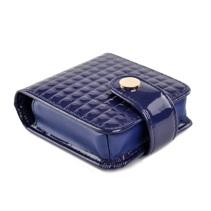 Navy Blue Женская косметичка из натуральной кожи с мини-губной помадой, модный портативный органайзер для макияжа, многофункциональные вечерние сумочки - Цвет: Navy Blue