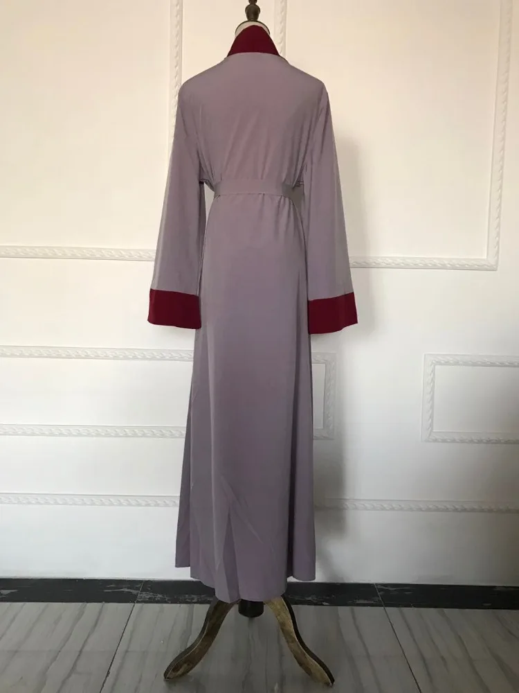 Женское мусульманское платье с открытой передней частью Abaya кафтан Дубай абаи
