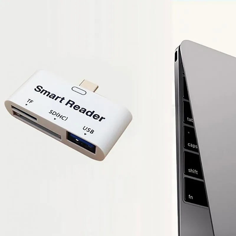 

Type-C to USB3.0 SD TF Card Reader USB HUB Adapter For MacBook Pro Xiaomi Samsung S9 Smart Phones High Speed Card Readers
