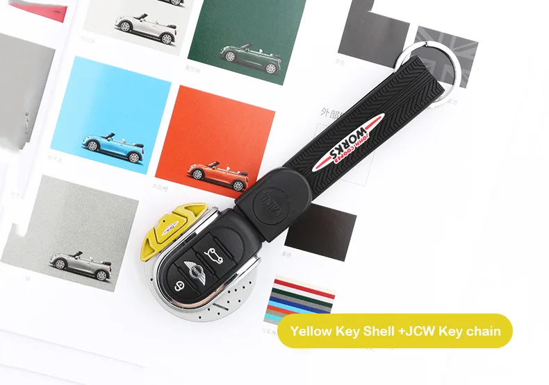 Зеленый IJDMTOY красный JCW тормозной диск форма брелок оболочка Крышка для MINI Cooper 3rd Gen F55 F56 F57 F54, Gen2 F60 земляк умный ключ - Название цвета: Зеленый