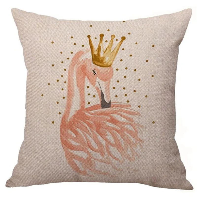 Мини чехол для подушки с фламинго розовые воздушные шары перо цветок