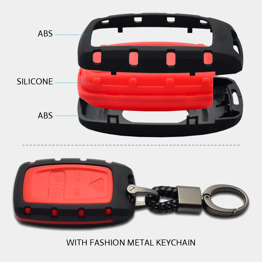 Чехол для автомобильного ключа ATOBABI с 5 кнопками Land Rover Range Discovery 4 ABS + силикон