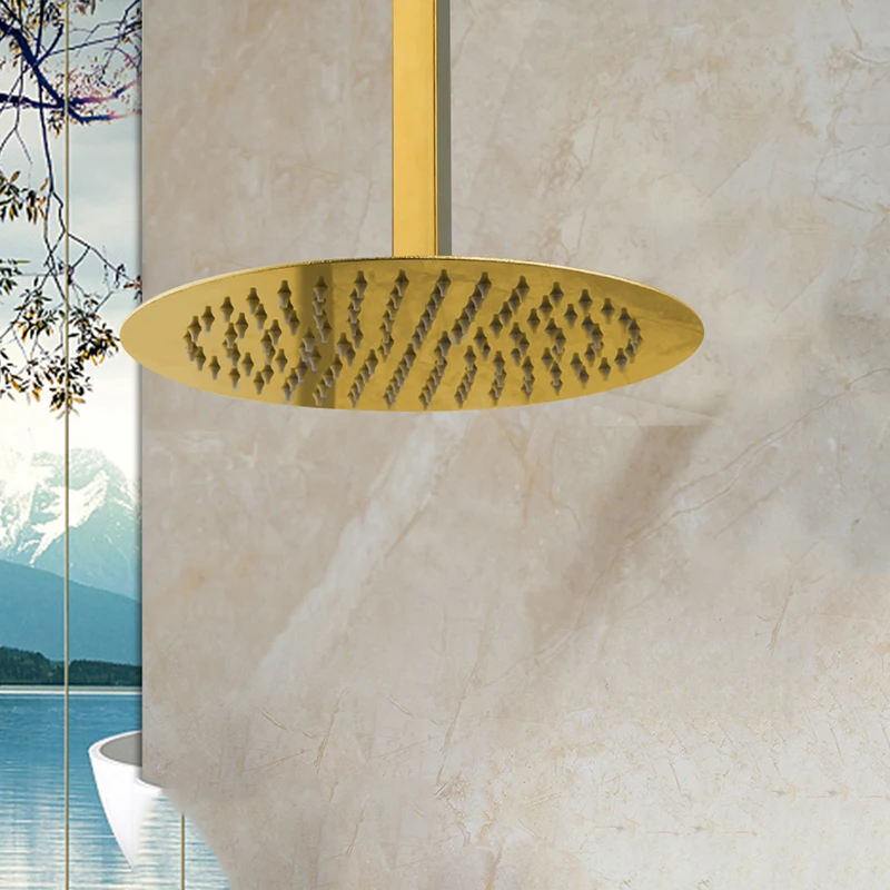 Shower Head Arm A JIENI дождевой Золотой смеситель для душа набор потолочный кран с одной ручкой смеситель для душа квадратный ручной душ Скрытая установка - Цвет: Shower Head Arm A
