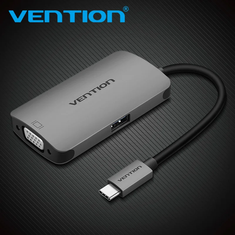 Vention USB C к VGA 3 0 адаптер с type c PD Питание 1 концентратор для Macbook Chromebook Pixel|Кабели VGA| |
