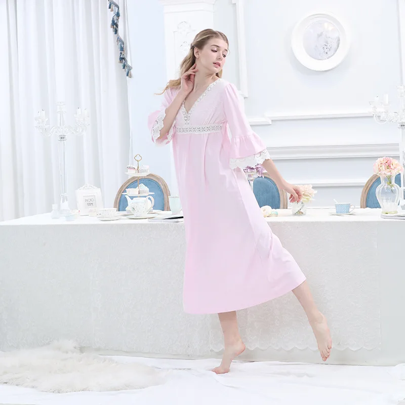 Ночная рубашка принцессы женская пижама Дамская ночная из модала с цветами