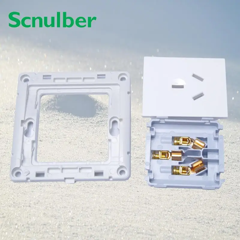 white single three 3 pins 3p 250v 10A wall switch socket outlet | Обустройство дома