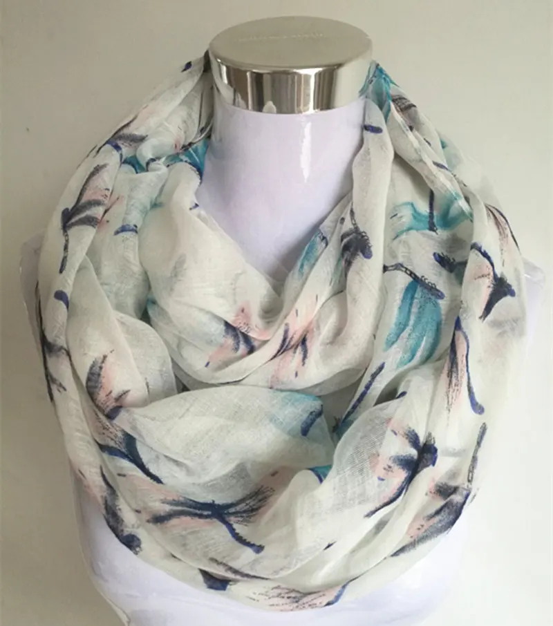 Женское кольцо с принтом животных шарф стрекоза женские шарфы из пашмины лидер