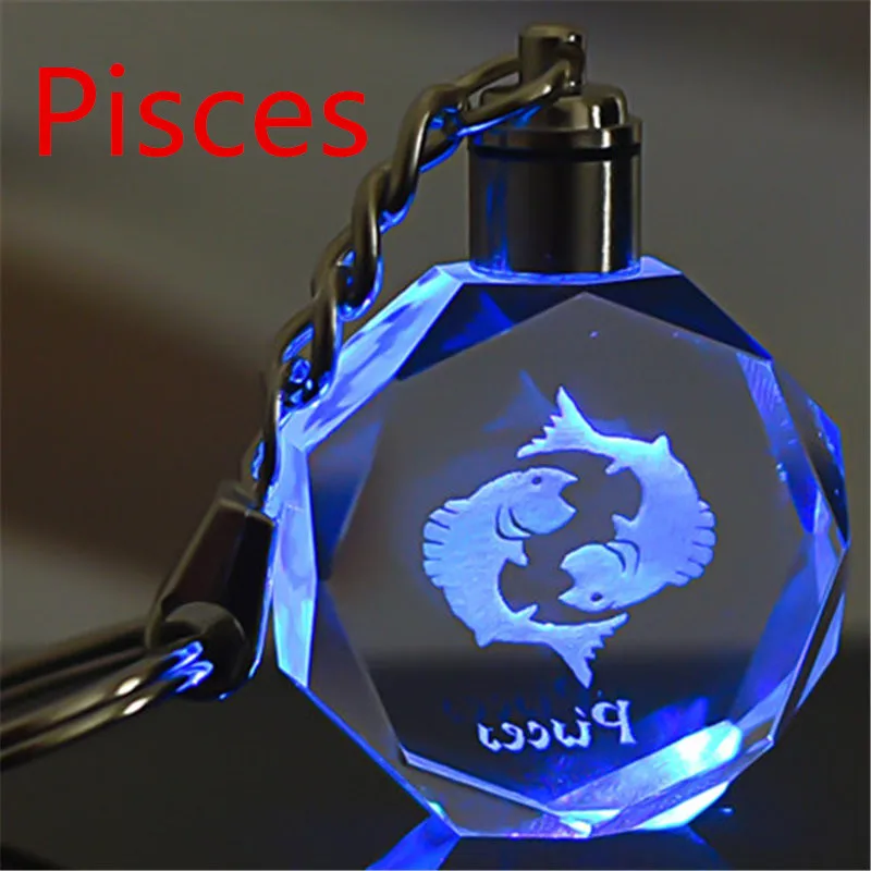 12 созвездий новейший DIY Кристалл GlassLogo ключ висячие украшения девушка личность