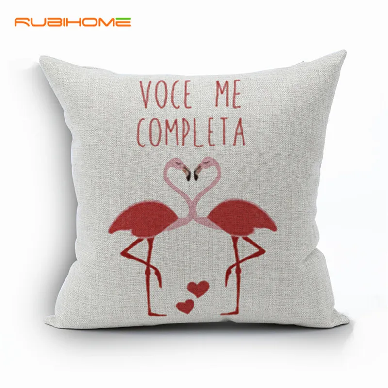 Rubihome модные популярные Фламинго Love Красная Птица Декоративные Чехлы для подушек