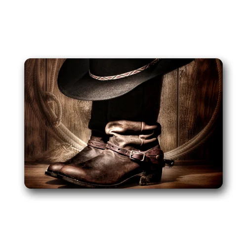 Memory Home американский западный родео ковбойские черные шляпы и сапоги коврик для