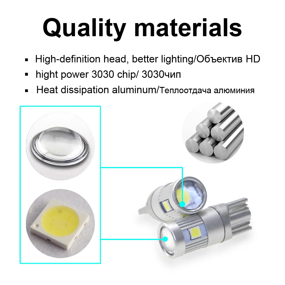KEIN 2 шт. W5W светодиодные автомобильные лампы t10 3030 5smd Светодиодные Автомобильные