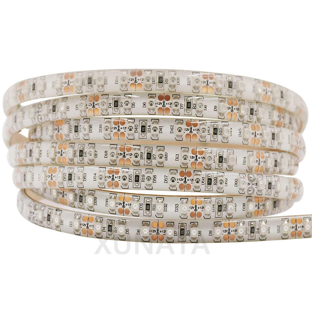 DC12V 5050 3528 SMD светодиодный светильник оранжевый 60 светодиодов/м 120 светодиодов/м IP21 IP65 Светодиодная лента 5 м/лот Белый/Черный PCB
