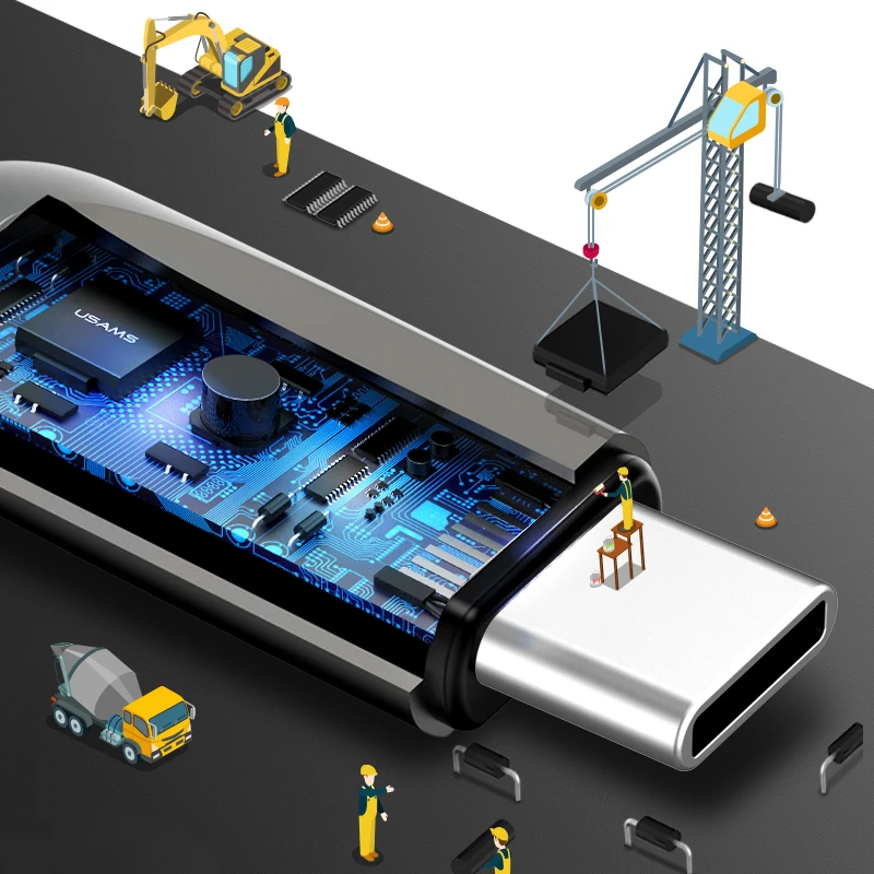 Кабель типа C с автоматическим разъединением кабель Type-c для Samsung Xiaomi Oneplus USAMS Smart
