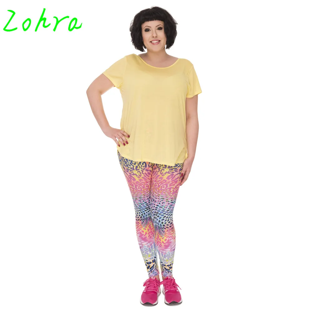 Zohra 2017 пухленькие леггинсы большого размера с леопардовым принтом высокой талией