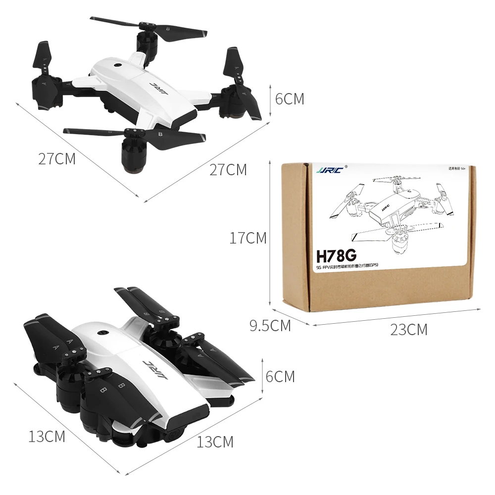 Дрон JJRC H78G GPS с фотографией Wi Fi 1080P двойной режим складной Радиоуправляемый