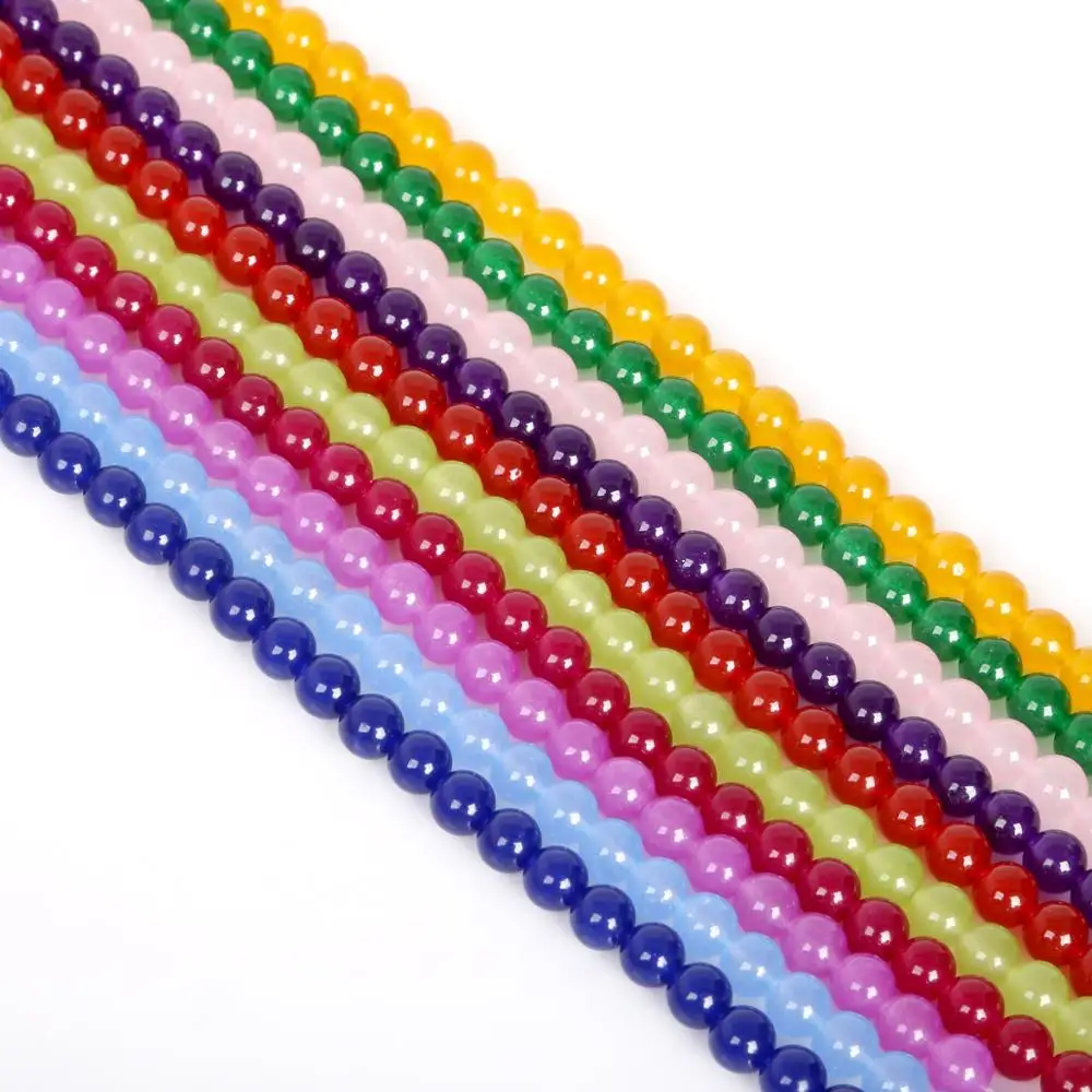 Оптовая продажа круглые бусины AAA + из нефрита разных цветов круглой формы для