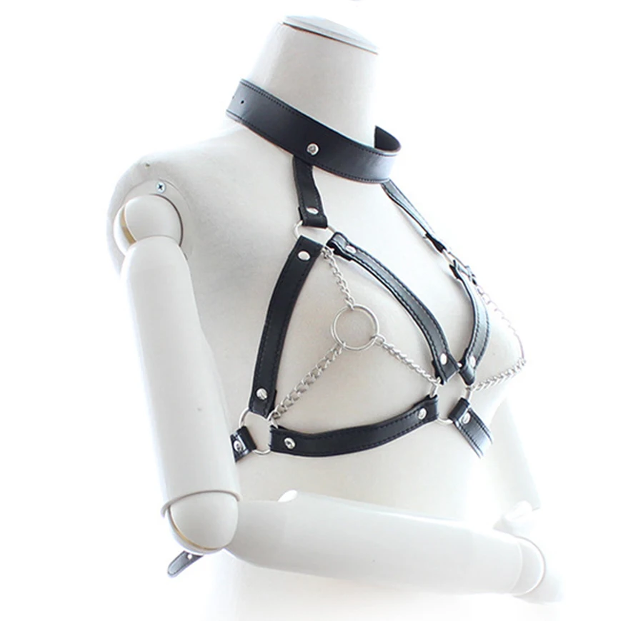 Для женщин в середине цепочки белье кожа открытый бюстгальтер без чашек груди