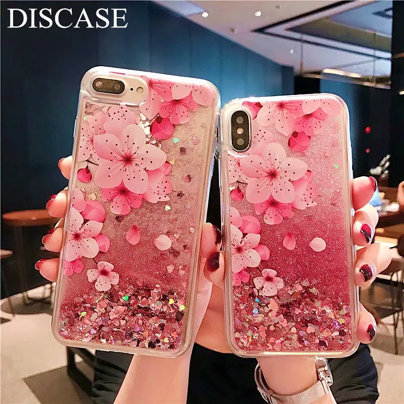 DISCASE Модный Блестящий жидкий зыбучий песок чехол для телефона iphone XS MAX XR 8 7 6 6s plus X