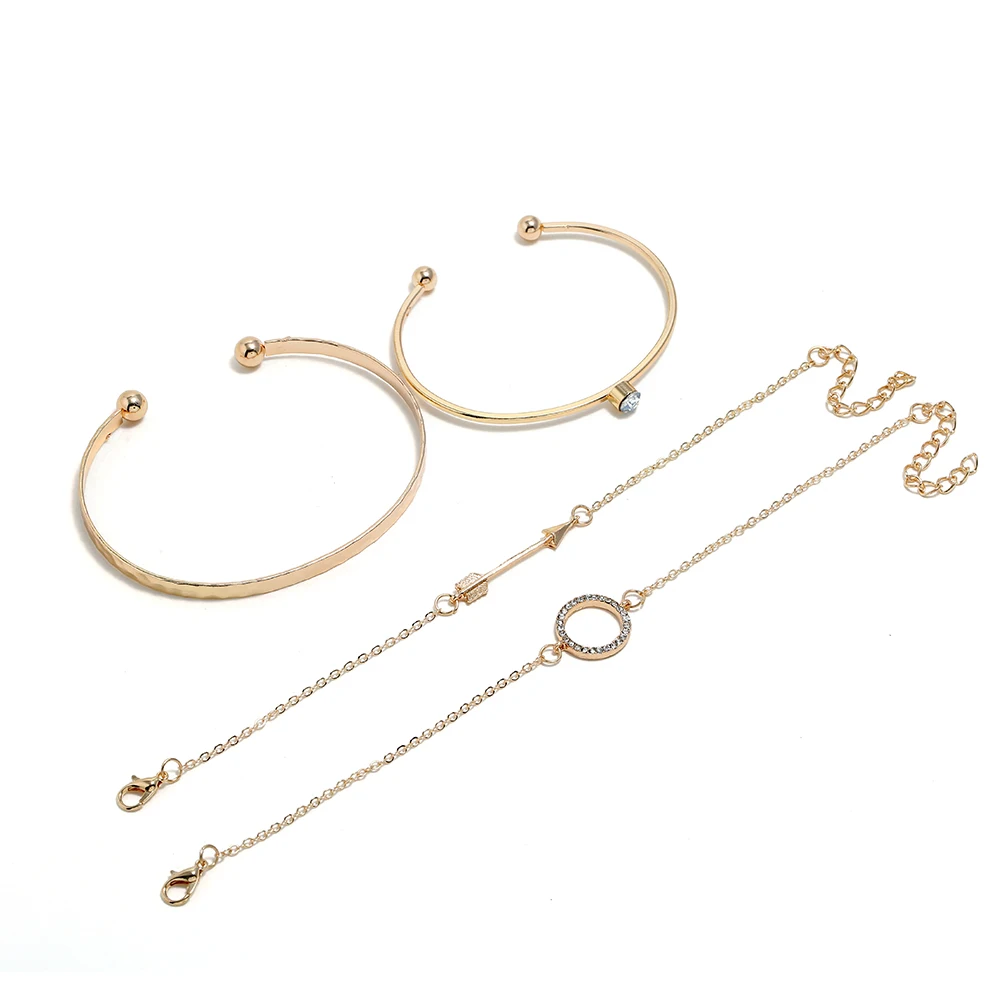 4 шт./компл. классический многослойный Регулируемый Открытый браслет со