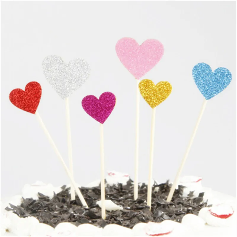 2019 ручной работы прекрасный капкейк сердечко топперы на торт вечерние