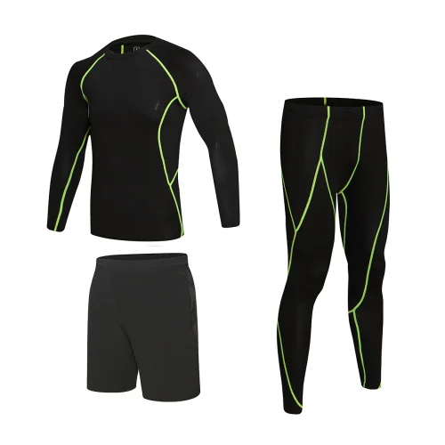 3pcs green line set Детский спортивный комплект для мальчиков, для бега, баскетбола, футбола, тенниса, фитнеса, спортзала, бега, набор, survetement, комплекты для футбола, спортивный костюм - Цвет: 3pcs green line set