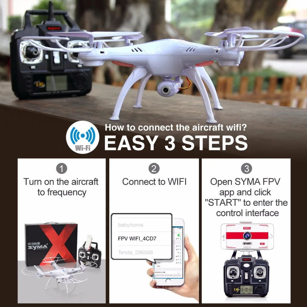 Оригинальный Дрон SYMA X5SW FPV X5C обновленная Wi Fi камера видео в реальном времени RC