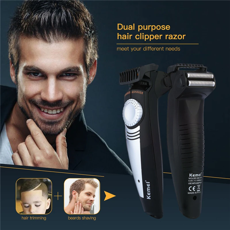 Оригинальный Kemei 819 2 in1 Professional триммер для волос Машинка стрижки электробритва