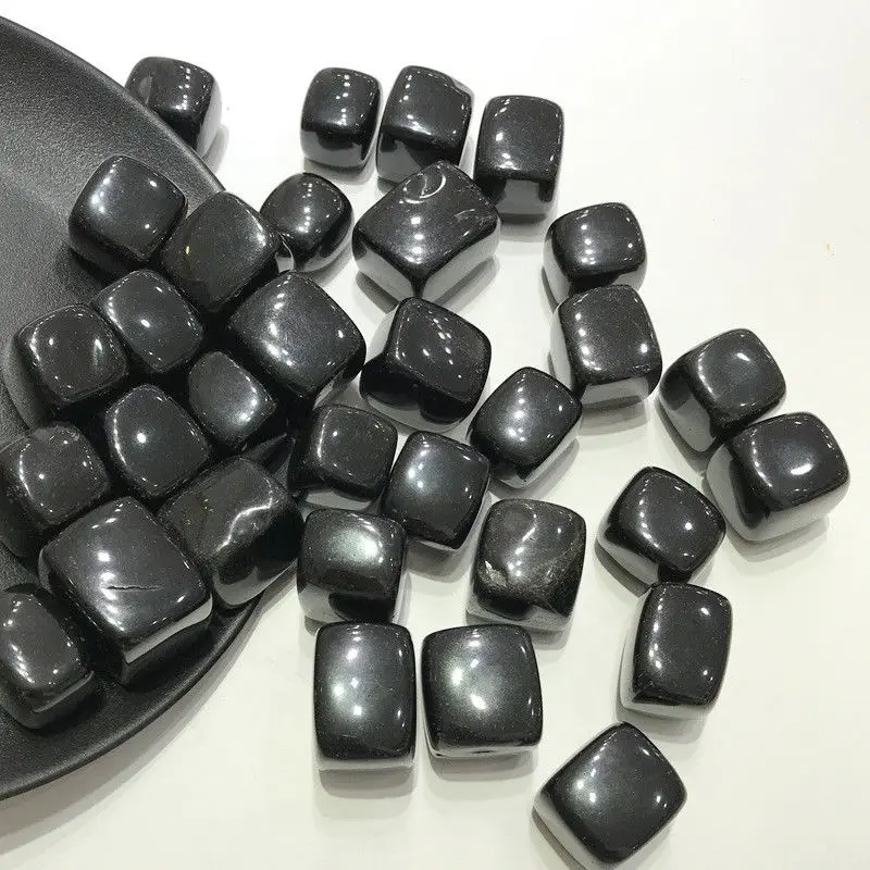 

Drop Shipping 100g Natural Cube Black Obsidian Crystal Gemstone Tumbled Stones Feng Shui Natural Stones And Minerals