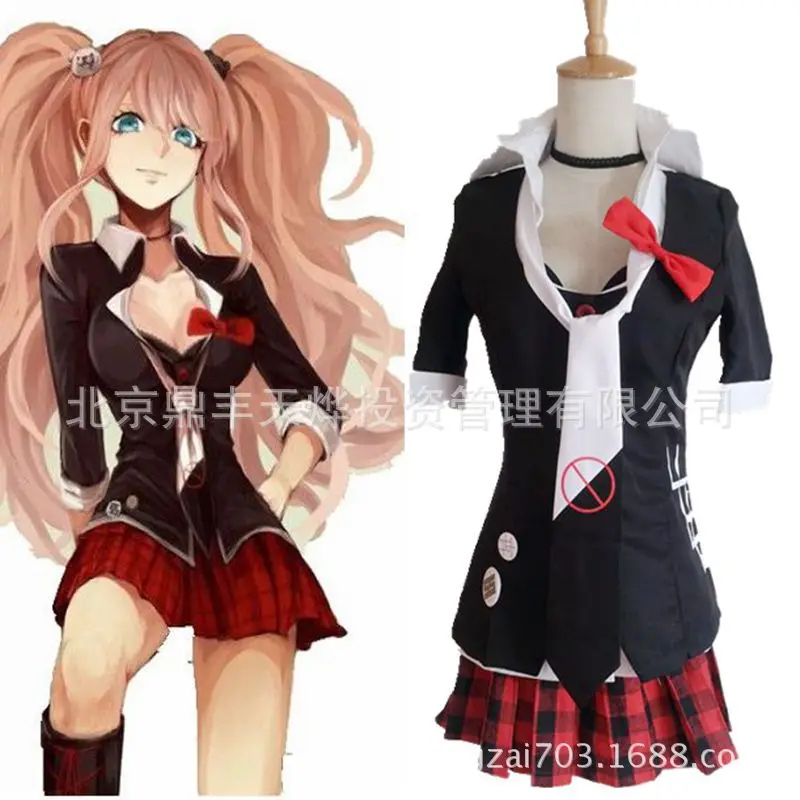 

Danganronpa Cosplay Dangan Ronpa Junko Enoshima Emboitement Inushio Kimuchi Symbol Mark Sign Trigger Happy Havoc Cosplay Costume