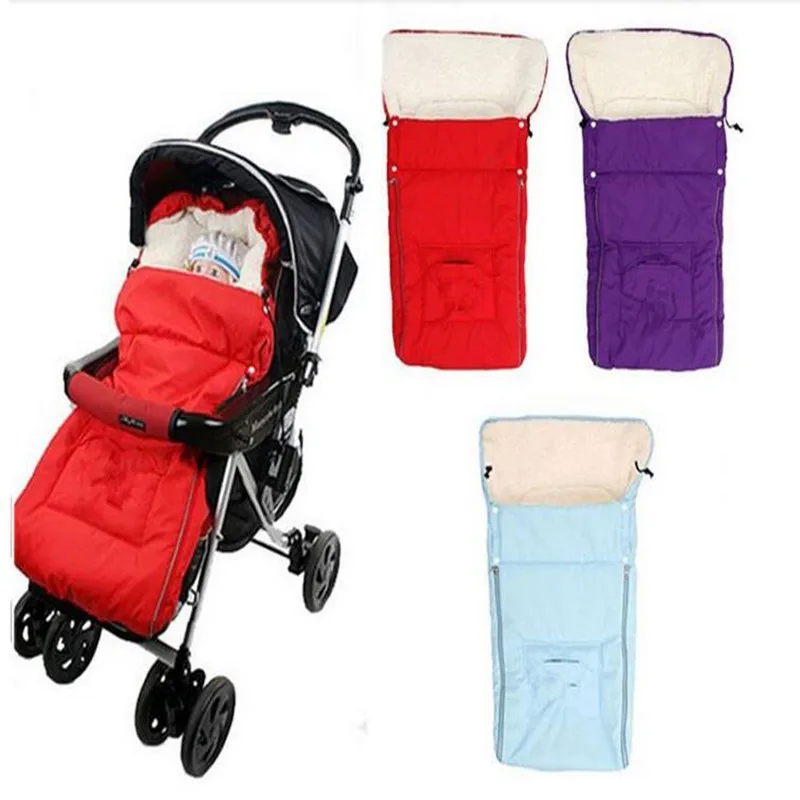 High Quality 3 Colors Stroller Sleeping Bags Sleepsacks for Stroller Infant Fleebag Thick for Winter Artifical Wool Waterproof