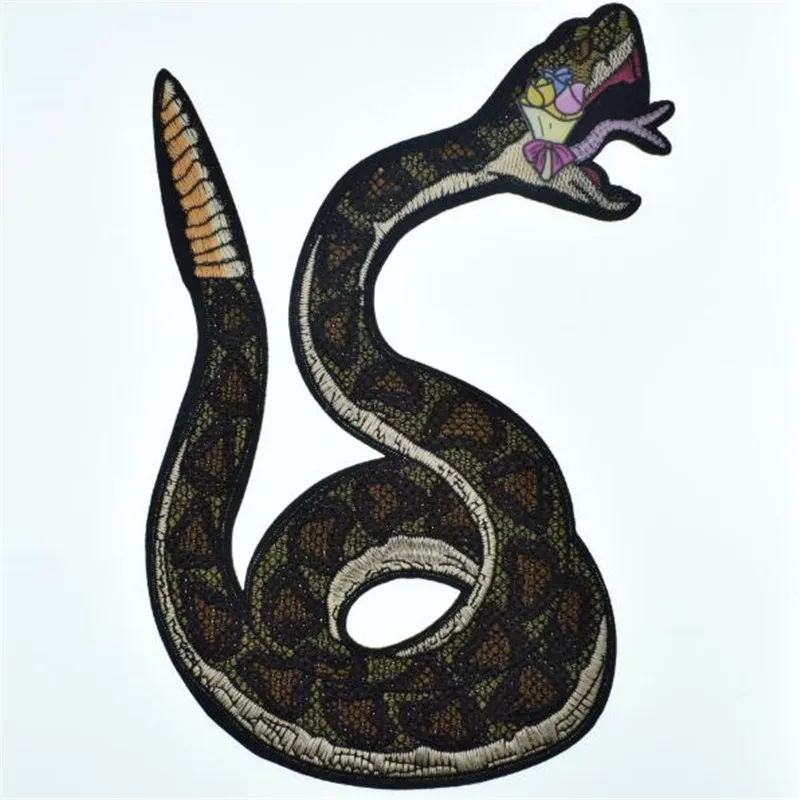 Байкерские накладки для одежды сделай сам с вышивкой в стиле панк Змея Роза 273 мм