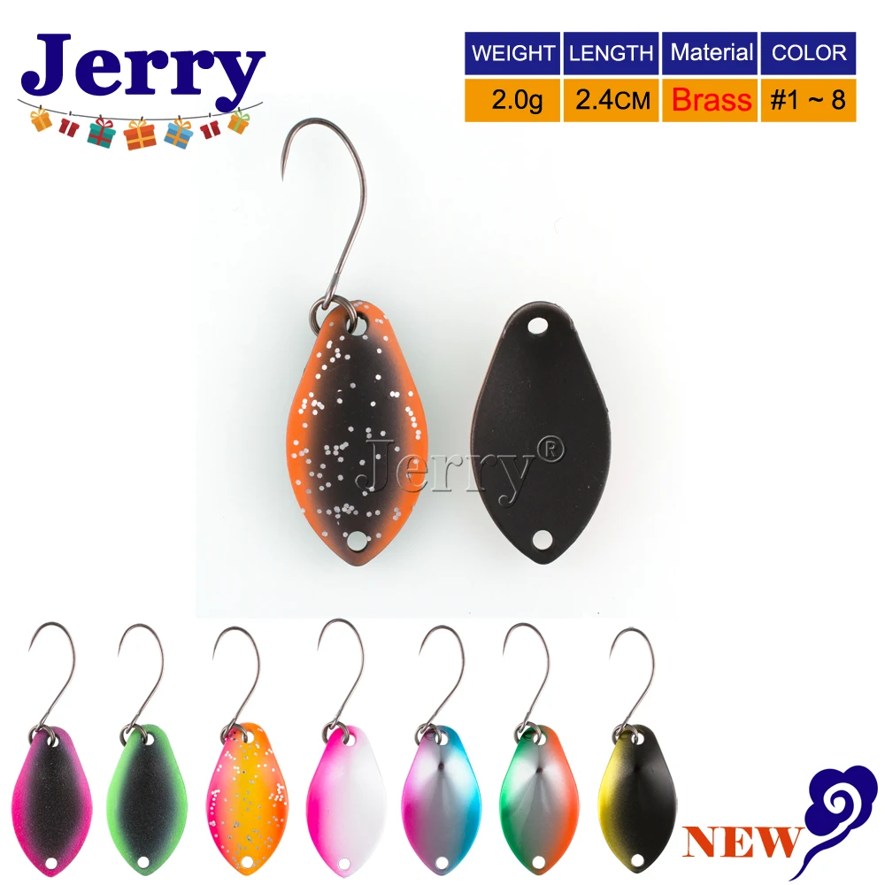 Jerry 2 г форель ложки латунные спиннинговые рыболовные ложки pesca микро металлические приманки зона форель рыбалка сверхлегкий