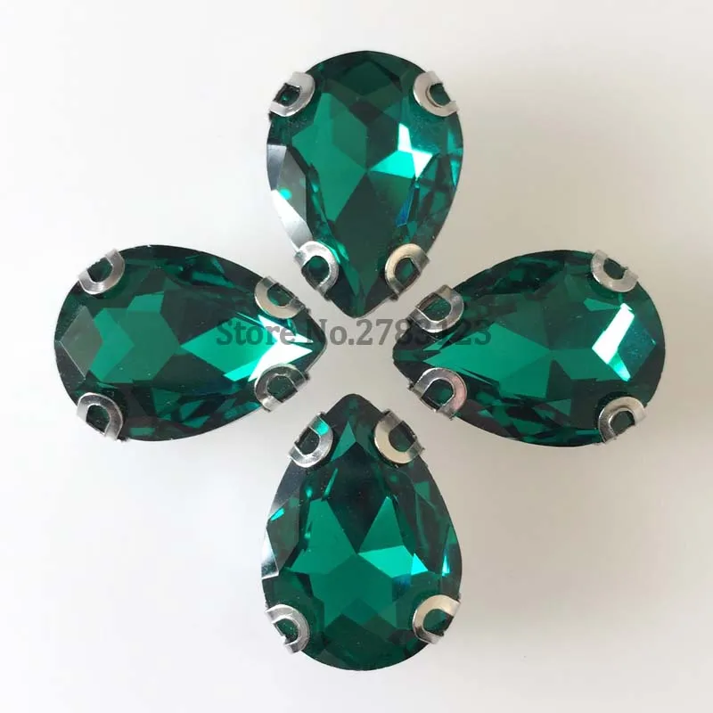 

Free shipping 8x13mm/10x14mm/13x18mm/18x25mm Malachite green good qualit Glass Crystal Water Prop Shapes sew on rhinestones