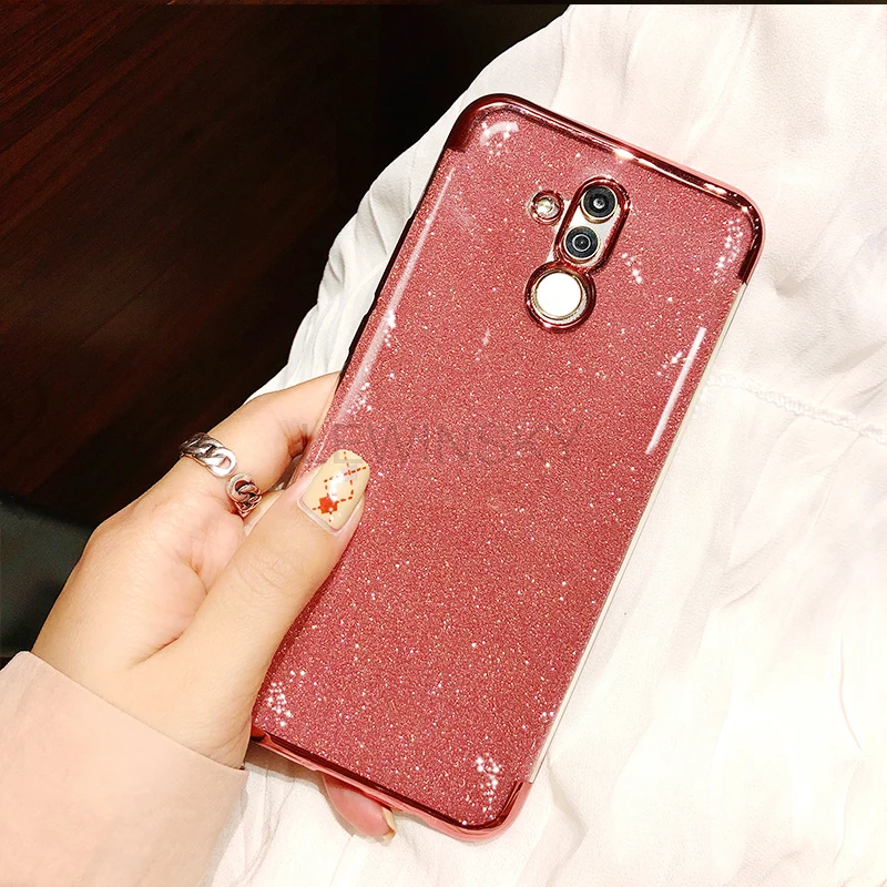 Блестящий чехол с покрытием для huawei Nova 3 3i mate 20 P20 lite pro Чехол для Honor 8X MX 7A Pro 7C 9 lite View 10 20 P smart чехол - Цвет: Rose Pink