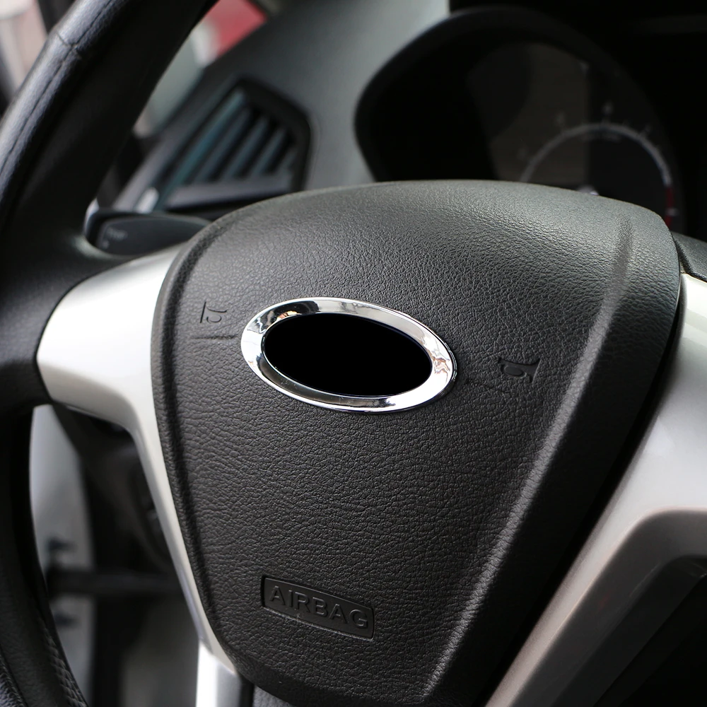 Zlord ABS Хромированная накладка на руль кольцо с логотипом для Ford Focus 2 3 4 MK2 MK3 MK4 Kuga Fiesta Ecosport Mondeo Fusion