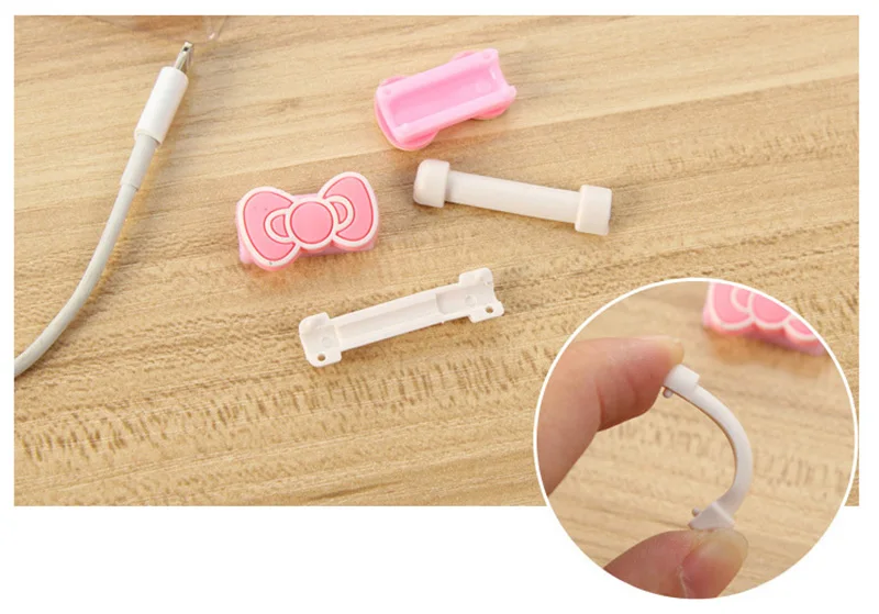 Милый мультфильм USB зарядное устройство для сматывания кабеля защитный чехол для наушников шнур рукав провода крышка линии передачи данных протектор для iphone 7 8 плюс