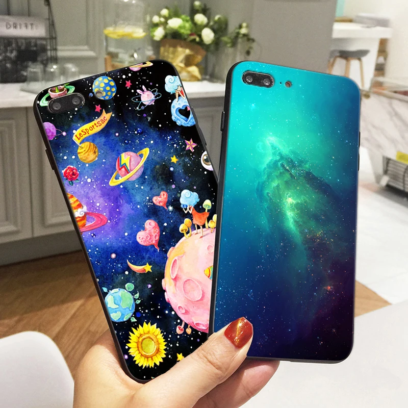 Чехол для iPhone 7 с изображением туманности космоса Луны Вселенной планеты чехол X 8