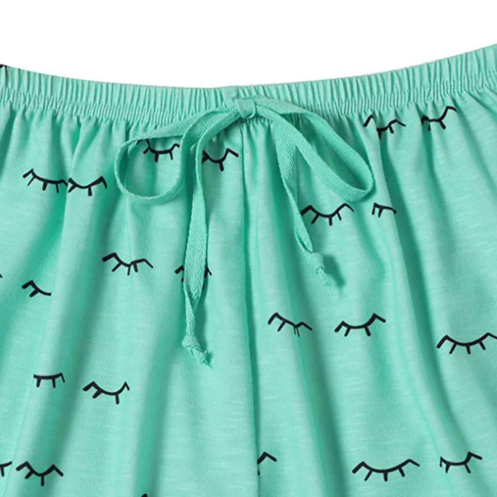 Летние женские пижамные комплекты хлопковая Милая одежда для сна с коротким