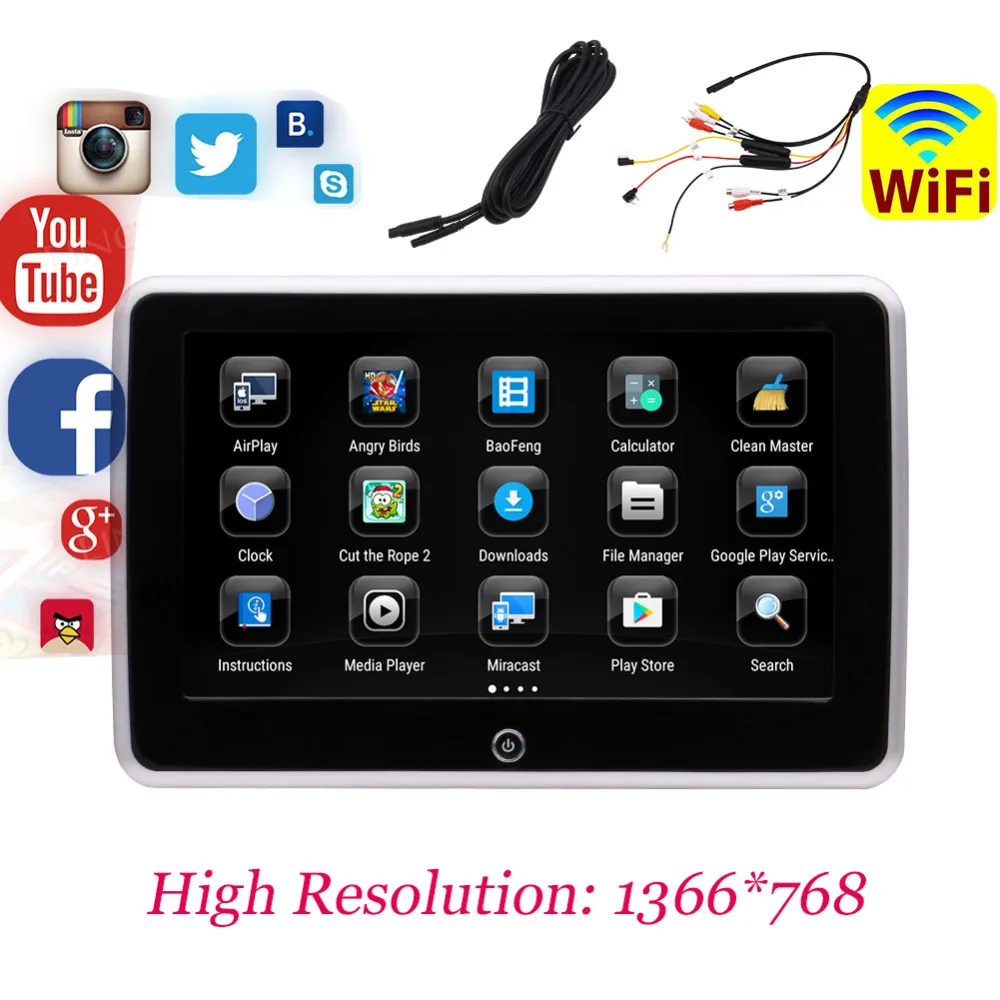 Android четырехъядерный Автомобильный подголовник на заднем сиденье монитор 10 1