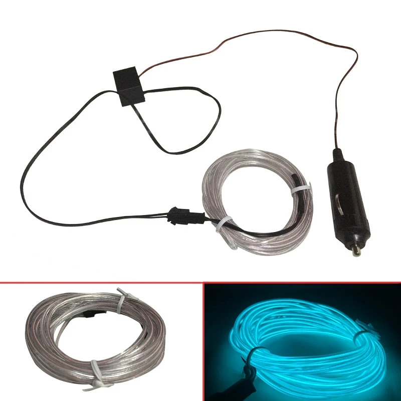 Гибкий неоновый светодиодный светильник 12V 3 м/5 м свечение EL провода трос лента