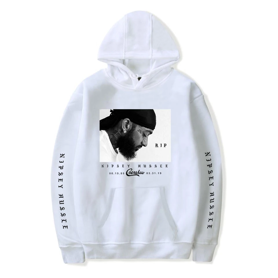 white NIPSEY HUSSLE, новинка, худи Rap Harajuku, для мальчиков/девочек, толстовки, теплые, популярные, для мужчин/женщин, хлопковые толстовки, весна-осень, хип-хоп, уличная одежда - Цвет: white