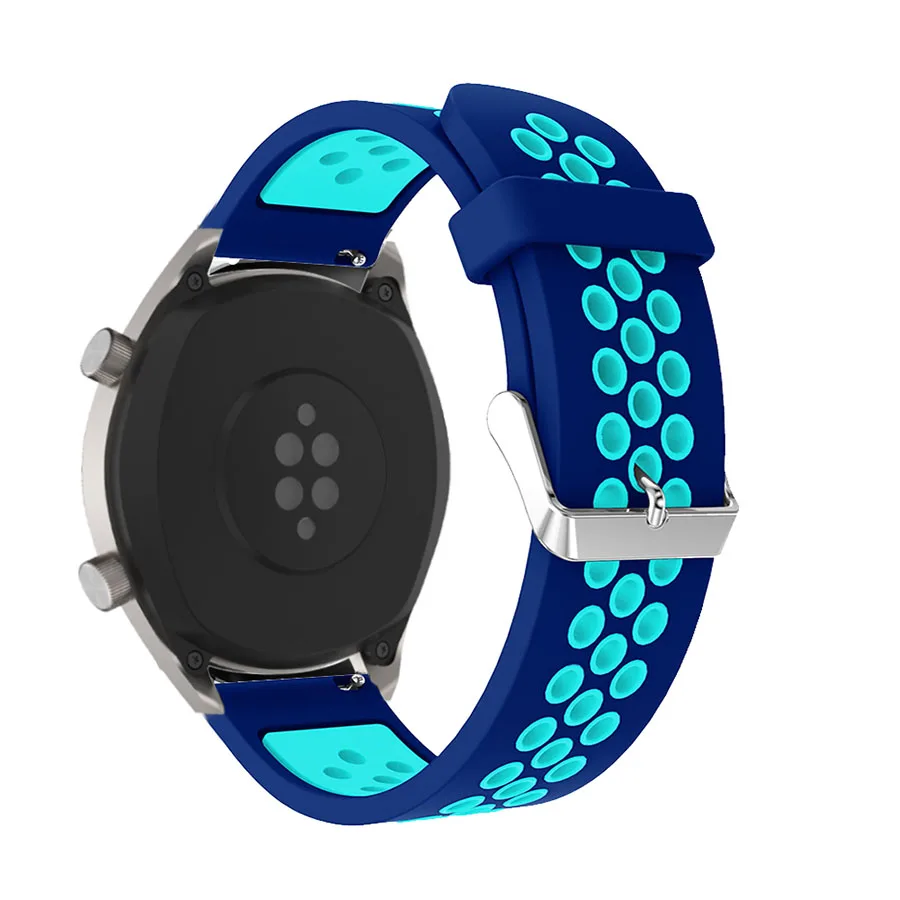 Blue light blue Дышащий силиконовый спортивный ремешок для HUAWEI WATCH GT GT2 22 мм, ремешок, браслет, ремень, спортивный сменный ремешок для часов gear S3 - Цвет ремешка: Blue light blue