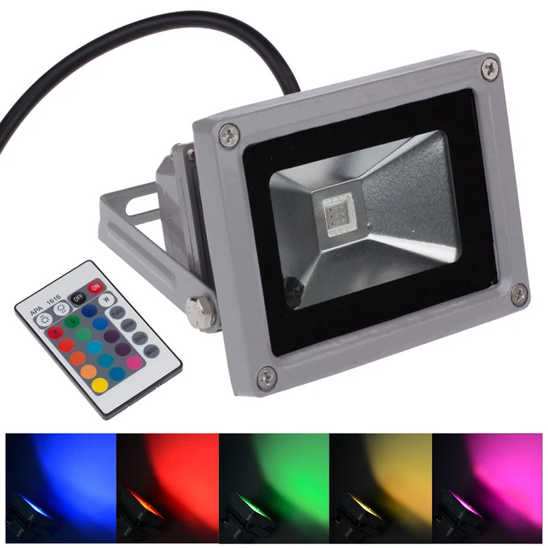 10 Вт 20 Вт 30 Вт RGB Светодиодный прожектор COB наружный прожектор IP65 светодиодный Наружный свет отражатель точечный прожектор дистанционное управление лампа