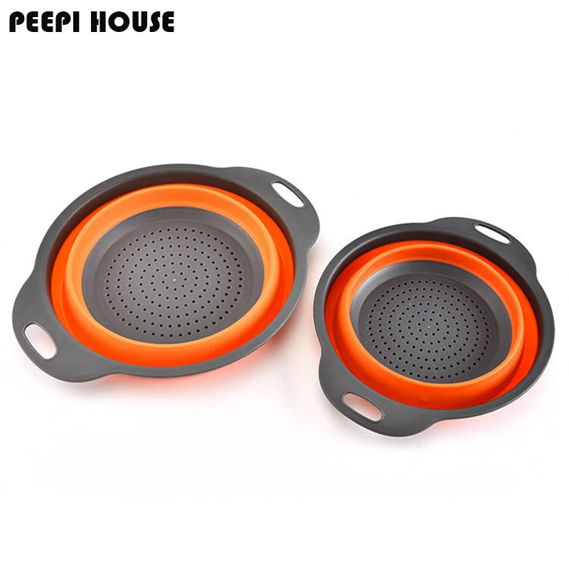 1 шт. складной силиконовый дуршлаг корзина для мытье овощей и фруктов выдвижной