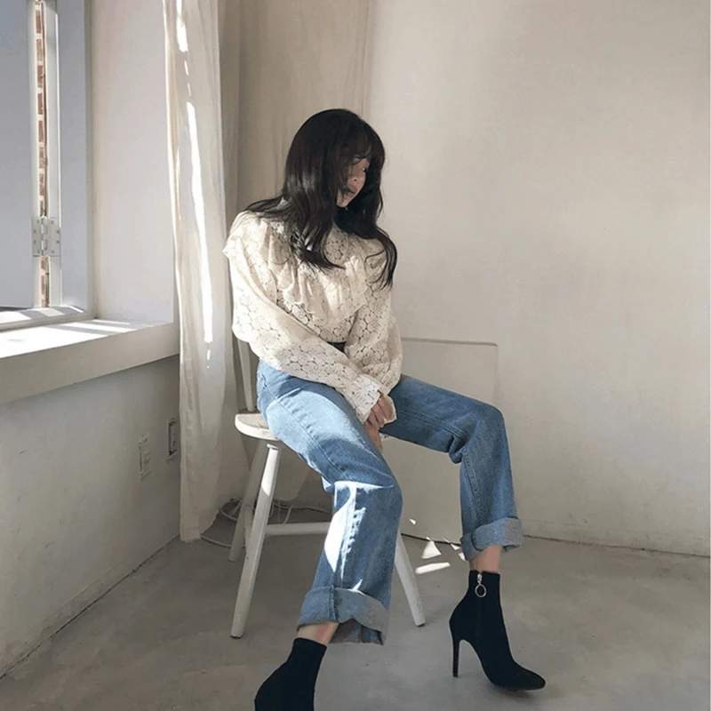 Модная бежевая женская блузка RUGOD с вырезами новые женские рубашки оборками и